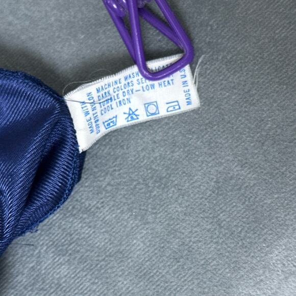 Vintage Vanity Fair Half Slip Blue Nylon Antron III Small L Silky Shiny Lingerie - Picture 5 of 5